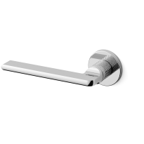 1751L Grint deurkruk op rozet linkswijzend, chrome gegraveerd