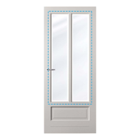 Blank Facet glas t.b.v. binnendeur, Rouen 93x231,5cm