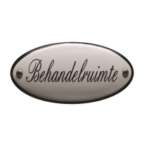 Deurbordje emaille 'Behandelruimte' ovaal