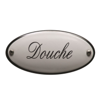 Deurbordje emaille 'Douche' ovaal