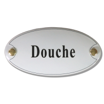 Deurbordje emaille 'Douche' ovaal