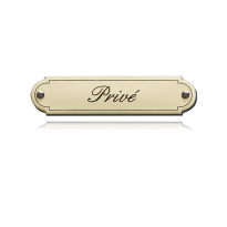 Deurbordje emaille 'Duwen' gebold klassiek, 80x22mm