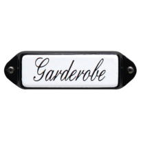 Deurbordje emaille 'Garderobe' model oor