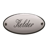 Deurbordje emaille 'Kelder' ovaal, 100x50 mm