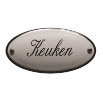 Deurbordje emaille 'Keuken' ovaal 100x50mm