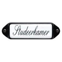 Deurbordje emaille 'Studeerkamer' model oor