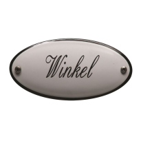 Deurbordje emaille 'Winkel' ovaal