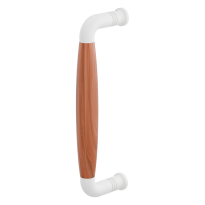 Deurgreep gebogen ton model Ika wit met kersen 130x60 mm