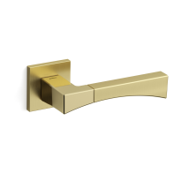 Deurkruk op rozet Life 1171 satinmessing/messing gepolijst 50x50mm - rechtswijzend