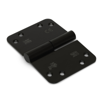 Dulimex kogelstiftpaumelle kantelaaf zwart ronde hoek 125x89mm SKG3 DIN rechts