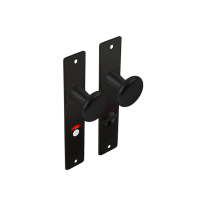 Dulimex zwart binnendeurbeslag knop/knop paddenstoelmodel op kortschild, WC63/8 set