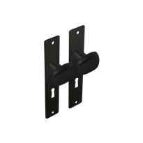 Dulimex zwart binnendeurbeslag knop/knop trapeziummodel op kortschild, BB56 set
