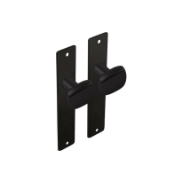 Dulimex zwart binnendeurbeslag knop/knop trapeziummodel op kortschild, blind set
