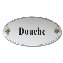 Emaille deurbordje 'Douche' ovaal