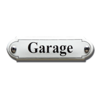 NP-KS-R1-8 TopEmaille Crème deurbordje 'Garage' klassiek gebold 80x22mm