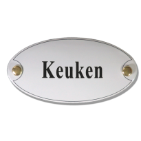Emaille deurbordje 'Keuken' ovaal