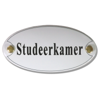 Emaille deurbordje 'Studeerkamer'