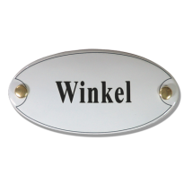 Emaille deurbordje 'Winkel'