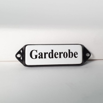 'Garderobe' deurbordje emaille model oor