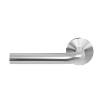 GPF1000.00L/R Aka deurkruk op ronde rozet RVS, 50x8mm