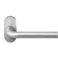 GPF1001.04R deurkruk op ovale rozet, 70x32x10mm Aka rechtswijzend RVS