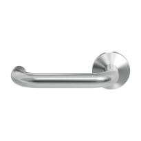 GPF1005.00L/R Hoa deurkruk op ronde rozet, 50x8mm links rechtswijzend rvs