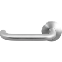 GPF1006.00L/R Hoa deurkruk op ronde rozet, 50x8mm links rechtswijzend rvs