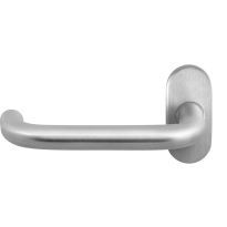 GPF1006.04L Hoa deurkruk op ovale rozet linkswijzend RVS, 70x32x10mm