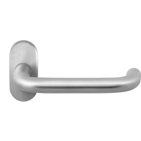 GPF1006.04R Hoa deurkruk op ovale rozet, 70x32x10mm rechtswijzend RVS