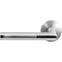 GPF1040.00L/R Kohu deurkruk op ronde rozet RVS, 50x8mm links rechtswijzend rvs