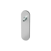GPF1100.10.432 kortschild afgerond PC55 RVS geborsteld met vastgelaste knopvastzetter