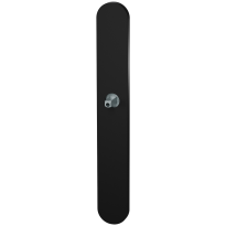 GPF1170.61.411 langschild XL afgerond BB72 zwart met vastgelaste knopvastzetter