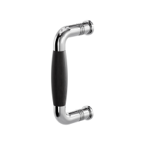 GPF4901.49A deurgreep Ika RVS gepolijst/ebbenhout gebogen 130x60/114mm