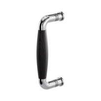 GPF4901.49B deurgreep Ika RVS gepolijst/ebbenhout gebogen 157x62/141mm