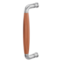 GPF4936.09C deurgreep Ika RVS geborsteld/kersenhout gebogen 207x62/191mm
