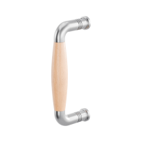 GPF4941.09B deurgreep Ika RVS geborsteld/beukenhout gebogen 157x62/141mm