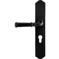 GPF6220.60L/R smeedijzer zwarte deurkruk Meri op schild PC55 238x41x4mm, links-/rechtswijzend