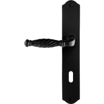 GPF6225.60L/R smeedijzer zwarte deurkruk Tuli op schild BB72 238x41x4mm, links-/rechtswijzend