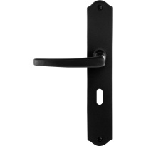 GPF6230.60L/R smeedijzer zwarte deurkruk Eno op schild BB56 238x41x4mm, links-/rechtswijzend
