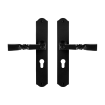 Smeedijzer Zwarte Deurkruk Nokka op Schild PC55, 238x41x4mm GPF6245.60 