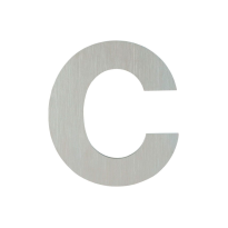 Huisnummer modern RVS letter 'C' plat, 117 mm