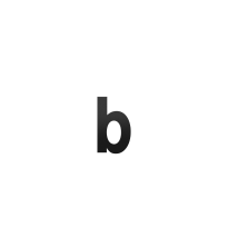 Huisnummer toevoeging letter 'b' zwart, 156 mm