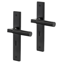 Impresso Aston deurkruk op schild met schroeven rechthoekig 226x41x10mm BB56 Zwart