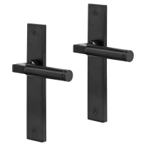Impresso Aston deurkruk op schild met schroeven rechthoekig 226x41x10mm blind Zwart