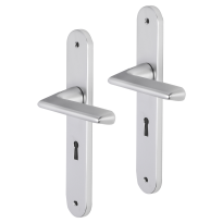Impresso Bolton deurkruk op schild met schroeven afgerond 225x41x10mm BB56 Aluminium