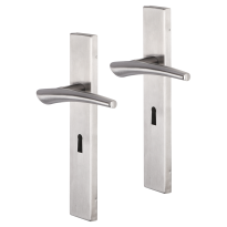 Impresso Boston deurkruk op schild rechthoekig 226x41x10mm BB56 RVS geborsteld