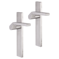Impresso Boston deurkruk op schild rechthoekig 226x41x10mm blind RVS geborsteld