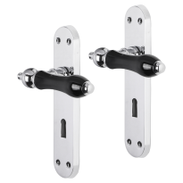 Impresso Bracknell deurkruk op schild met schroeven afgerond 225x41x10mm BB56 Chroom