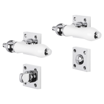 Impresso Brisbane deurkruk op rozet met schroeven 53x53x9mm Chroom met toiletgarnituur