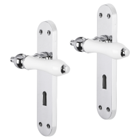 Impresso Brisbane deurkruk op schild met schroeven afgerond 225x41x10mm BB56 Chroom